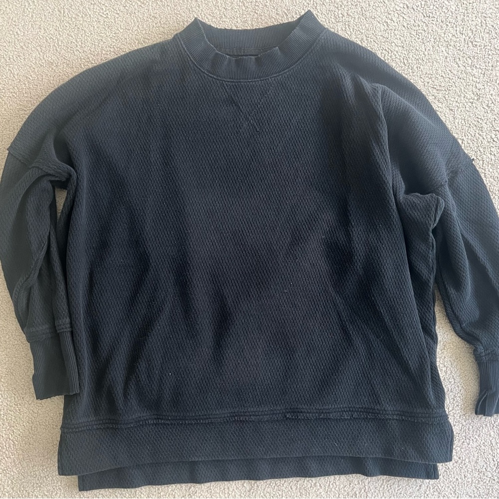 Aerie Black Crewneck Oversized Sweater